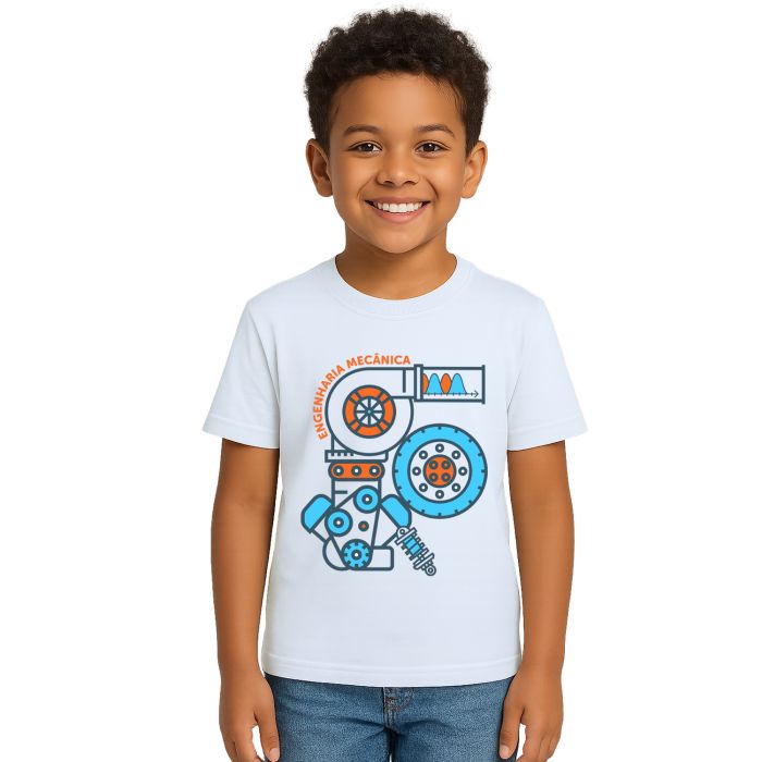 Camiseta Engenharia Mecânica Motores Estampa Personalizada