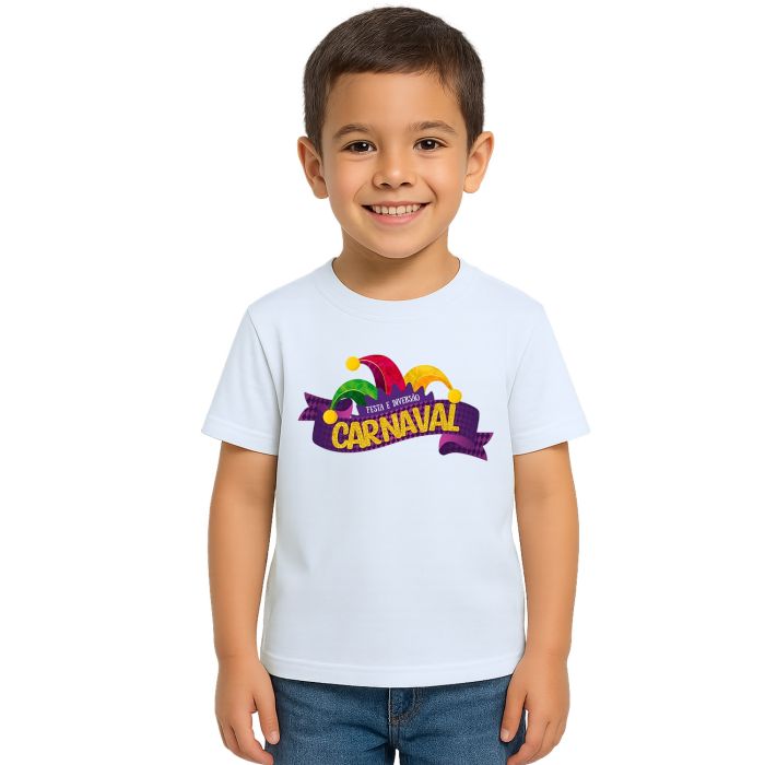 Camiseta Carnaval Festa e Diversão Estampa Personalizada