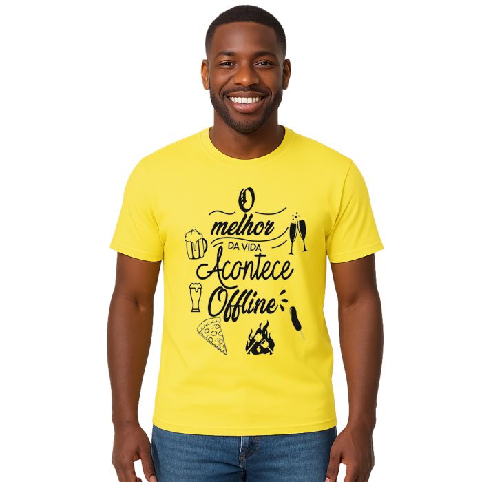 Camiseta Melhor da Vida Offline Estampa Personalizada