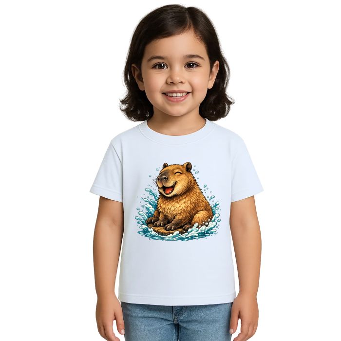 Camiseta Capivara Feliz na Agua Estampa Personalizada