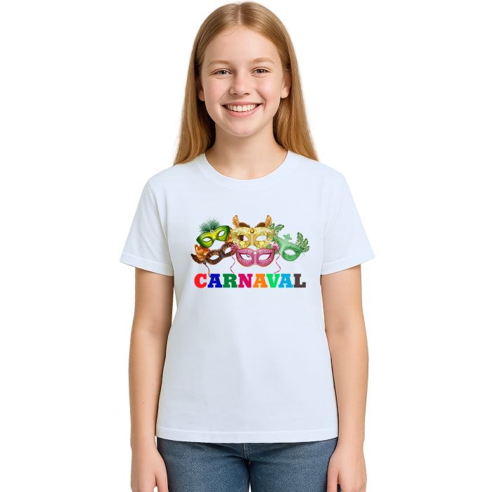 Camiseta Carnaval Máscaras de Folia Estampa Personalizada