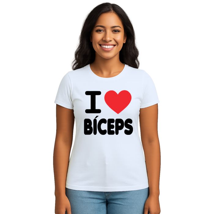 Camiseta Eu Amo Bíceps I Love Estampa Personalizada