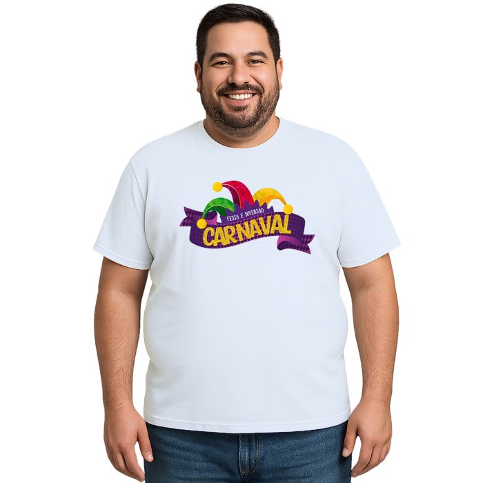 Camiseta Carnaval Festa e Diversão Estampa Personalizada