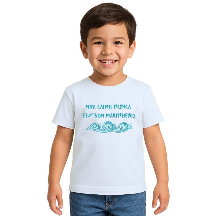 Camiseta Mar Calmo Bom Marinheiro Estampa Personalizada