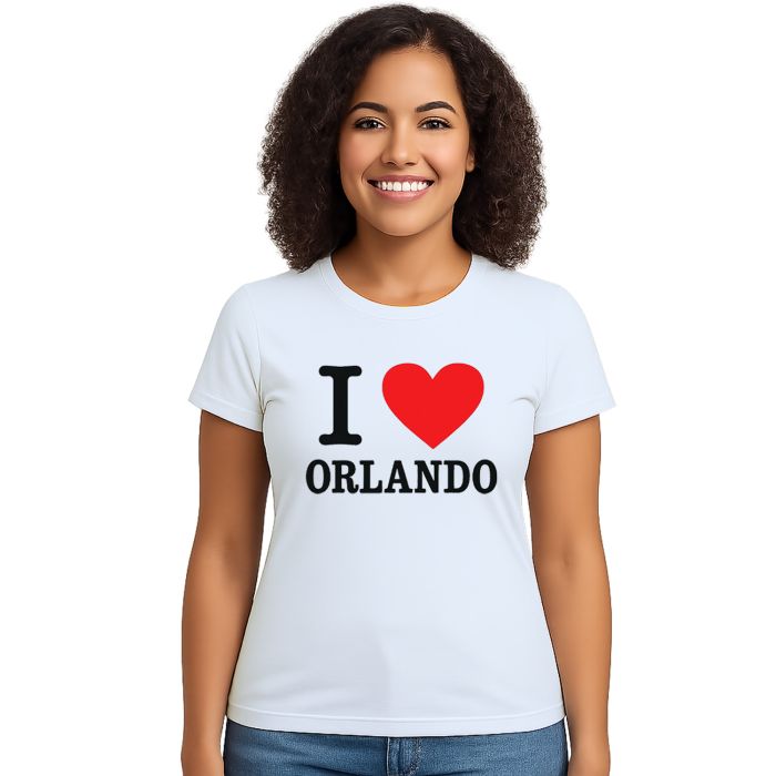 Camiseta Eu Amo I Love Orlando Estampa Personalizada