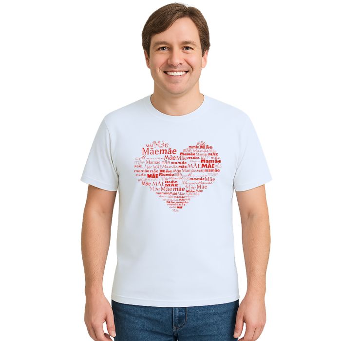 Camiseta Coração de Mãe Dia Das Mães Estampa Personalizada