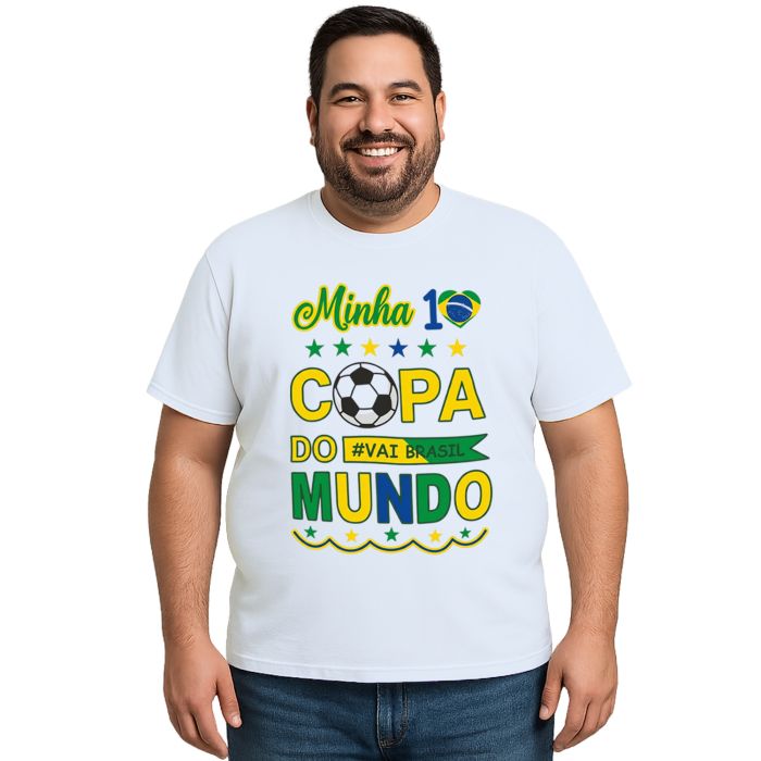 Camiseta Minha Primeira Copa do Mundo Brasil Personalizada