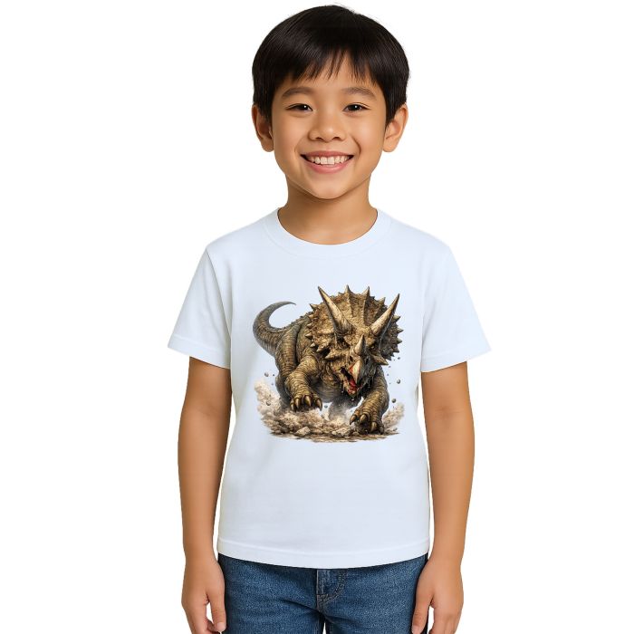 Camiseta Dinossauro Tricerátops Estampa Personalizada