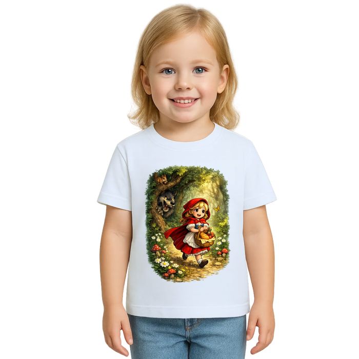 Camiseta Chapeuzinho Vermelho Lobo Mau Estampa Personalizada