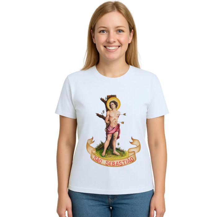 Camiseta São Sebastião Faixa Estampa Personalizada