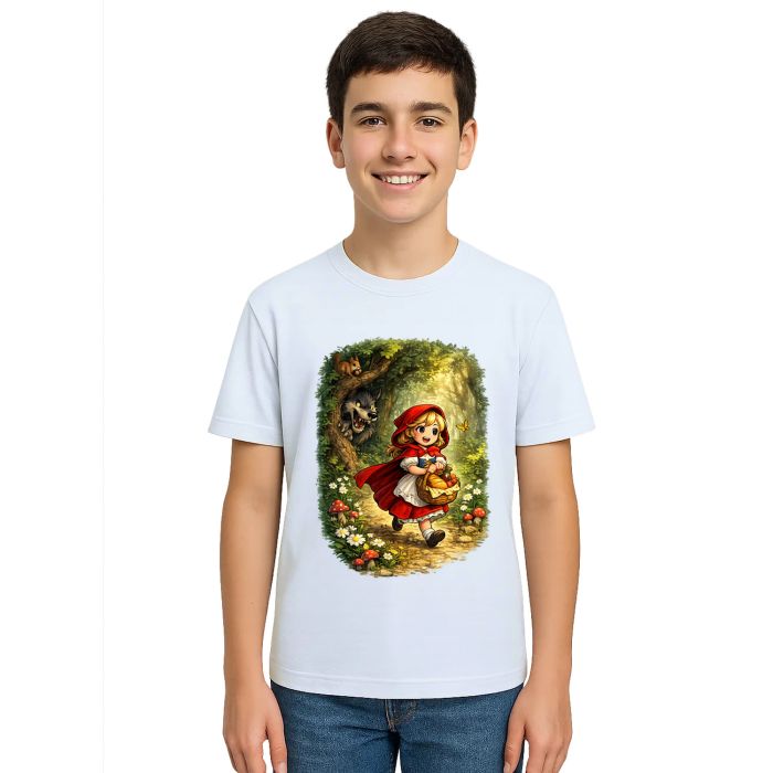 Camiseta Chapeuzinho Vermelho Lobo Mau Estampa Personalizada