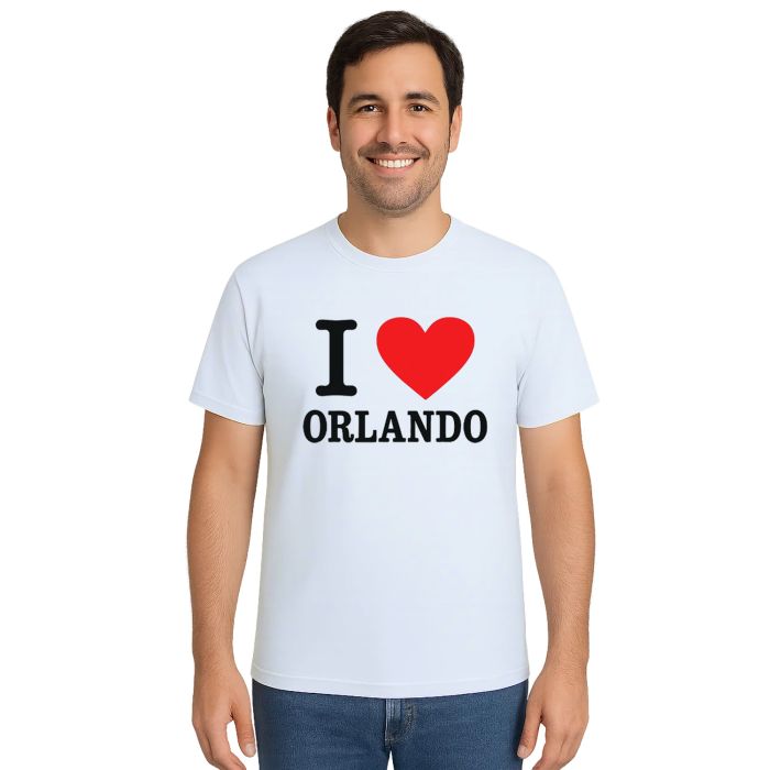 Camiseta Eu Amo I Love Orlando Estampa Personalizada