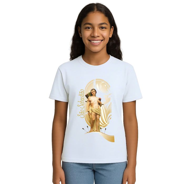 Camiseta São Sebastião Religiosa Estampa Personalizada