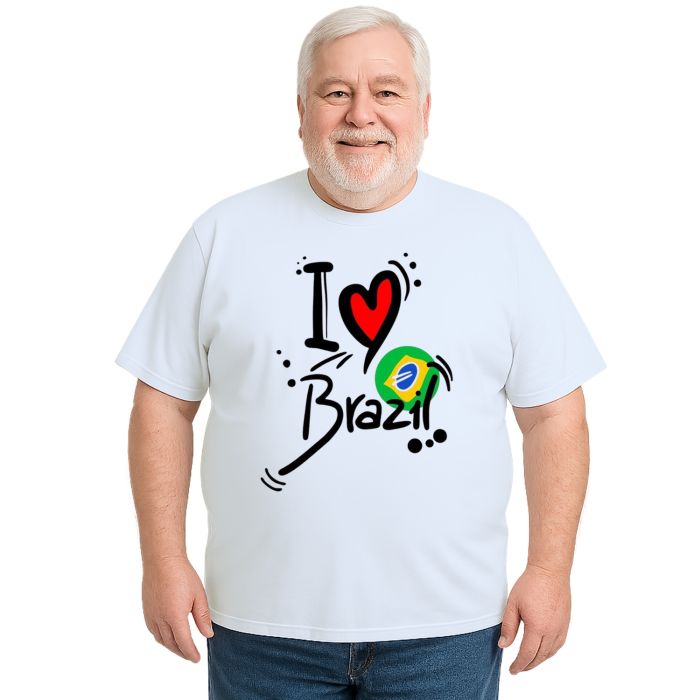 Camiseta I Love Brasil Eu Amo BR Estampa Personalizada
