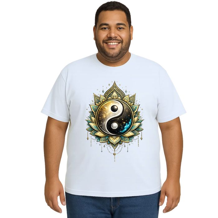 Camiseta Taijitu Yin Yang Equilíbrio Estampa Personalizada
