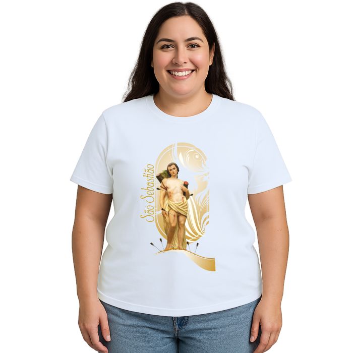 Camiseta São Sebastião Religiosa Estampa Personalizada