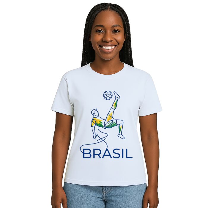 Camiseta Brasil Futebol Copa Mundial Estampa Personalizada