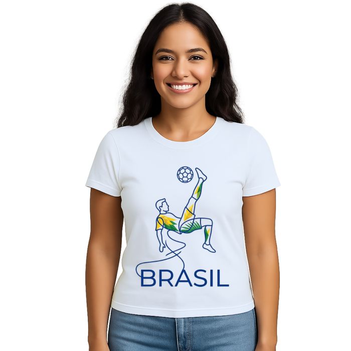Camiseta Brasil Futebol Copa Mundial Estampa Personalizada