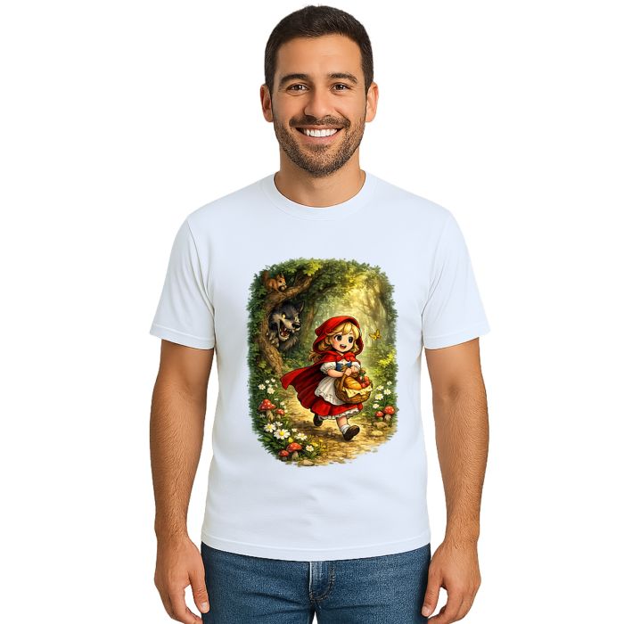 Camiseta Chapeuzinho Vermelho Lobo Mau Estampa Personalizada