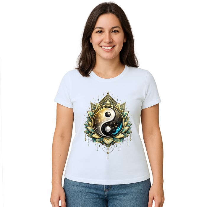 Camiseta Taijitu Yin Yang Equilíbrio Estampa Personalizada