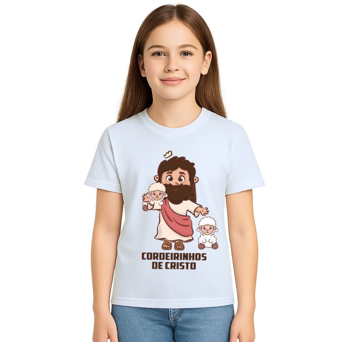 Camiseta Cordeirinhos de Cristo Estampa Personalizada
