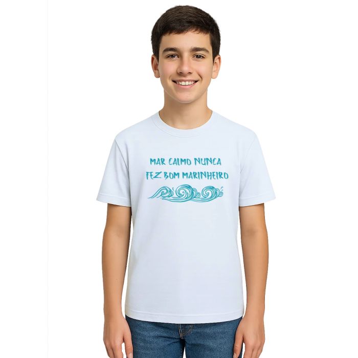 Camiseta Mar Calmo Bom Marinheiro Estampa Personalizada