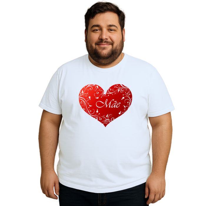 Camiseta Mãe no Coração Dia das Mães Estampa Personalizada