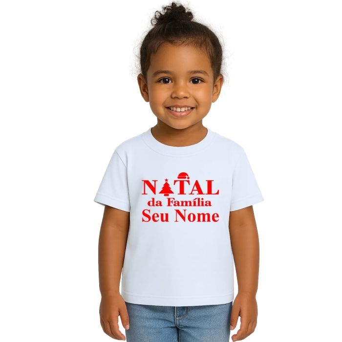 Camiseta Natal da Família Natalina Estampa Personalizada