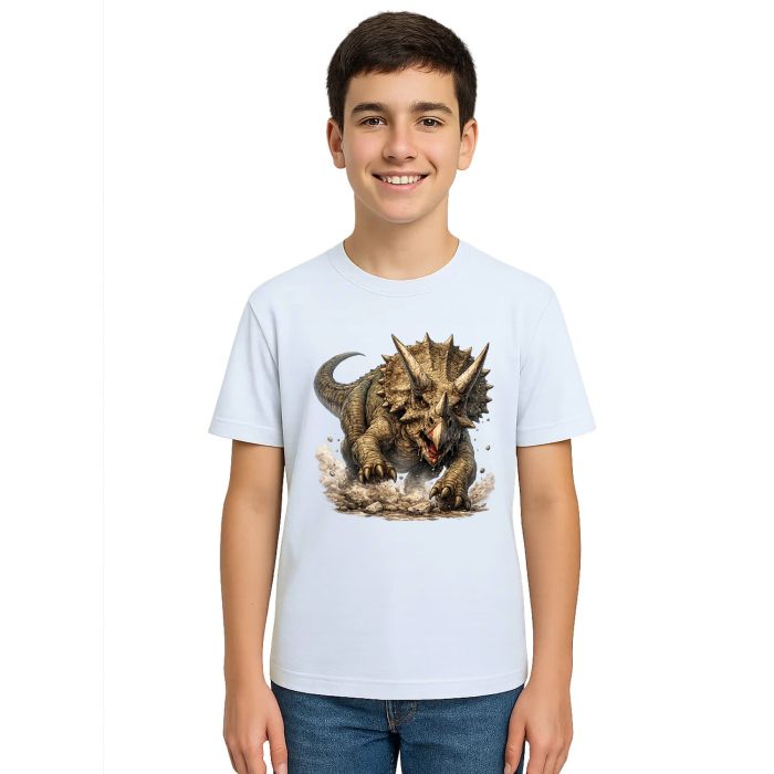 Camiseta Dinossauro Tricerátops Estampa Personalizada