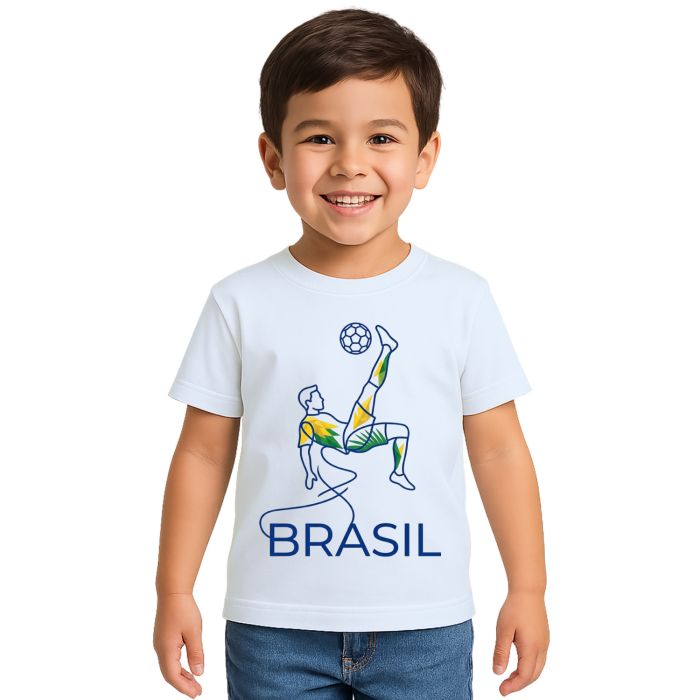 Camiseta Brasil Futebol Copa Mundial Estampa Personalizada