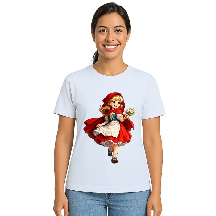 Camiseta Chapeuzinho Vermelho Bouquet Estampa Personalizada