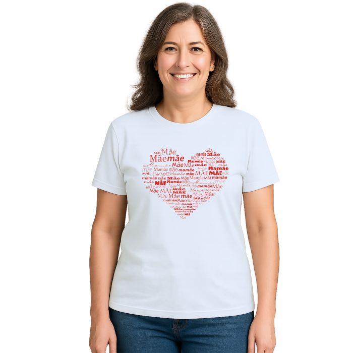 Camiseta Coração de Mãe Dia Das Mães Estampa Personalizada