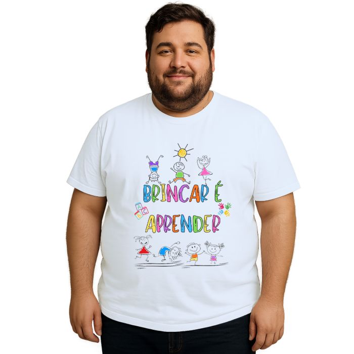 Camiseta Brincar é Aprender Crianças Estampa Personalizada