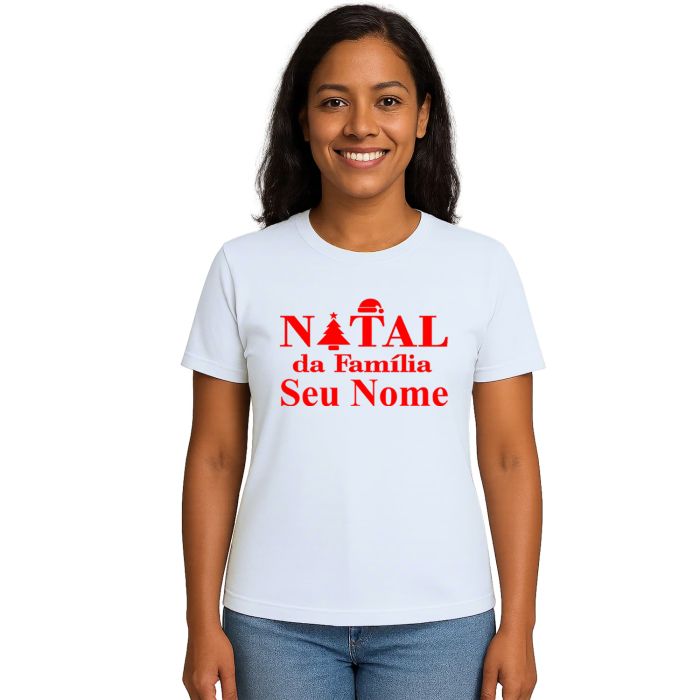 Camiseta Natal da Família Natalina Estampa Personalizada