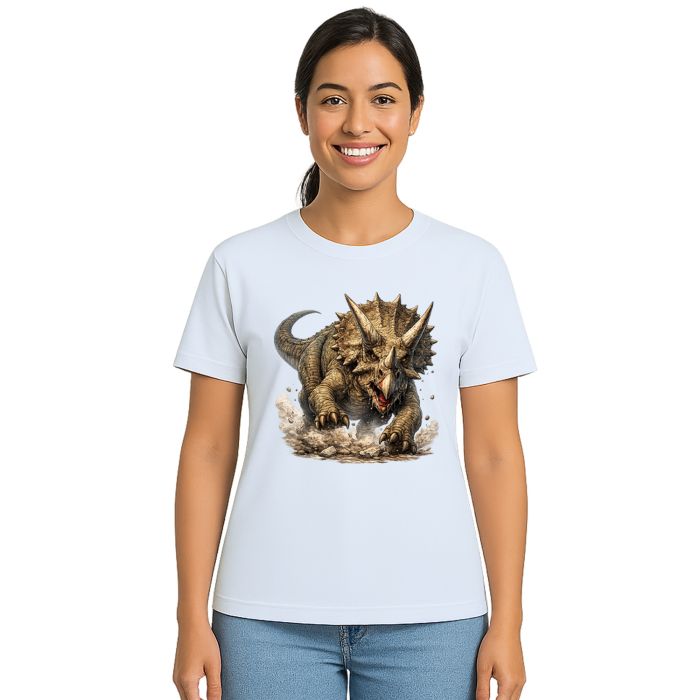 Camiseta Dinossauro Tricerátops Estampa Personalizada