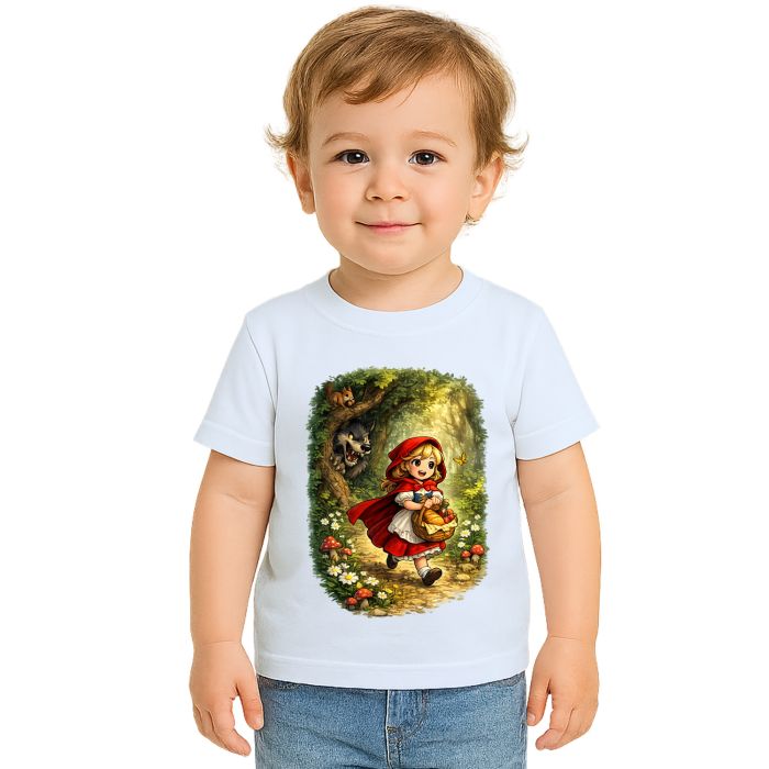 Camiseta Chapeuzinho Vermelho Lobo Mau Estampa Personalizada