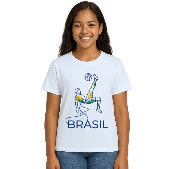 Camiseta Brasil Futebol Copa Mundial Estampa Personalizada