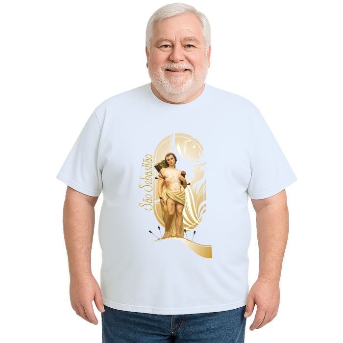 Camiseta São Sebastião Religiosa Estampa Personalizada