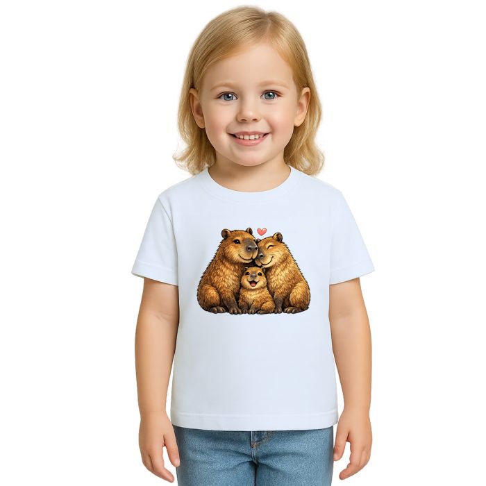 Camiseta Capivara Amor em Família Estampa Personalizada