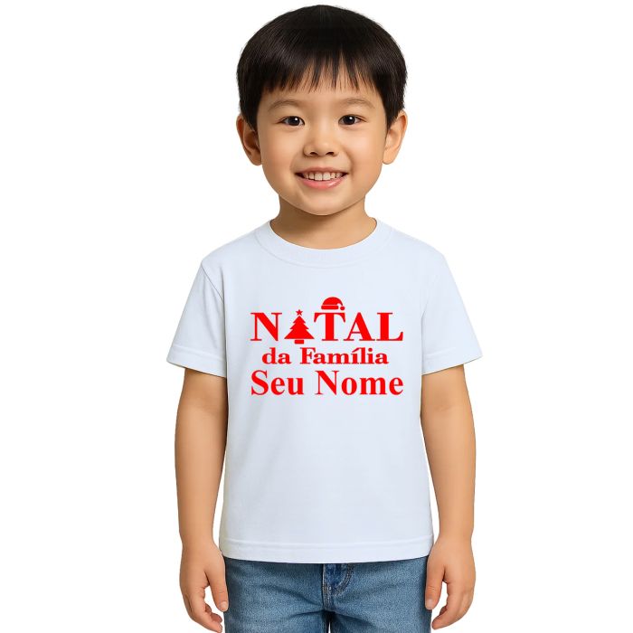 Camiseta Natal da Família Natalina Estampa Personalizada