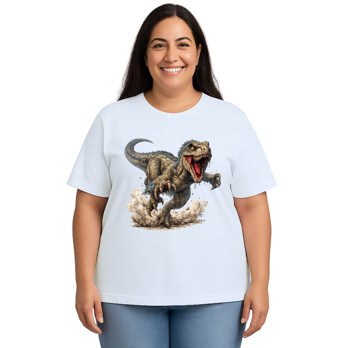 Camiseta Dinossauro Velociraptor Estampa Personalizada