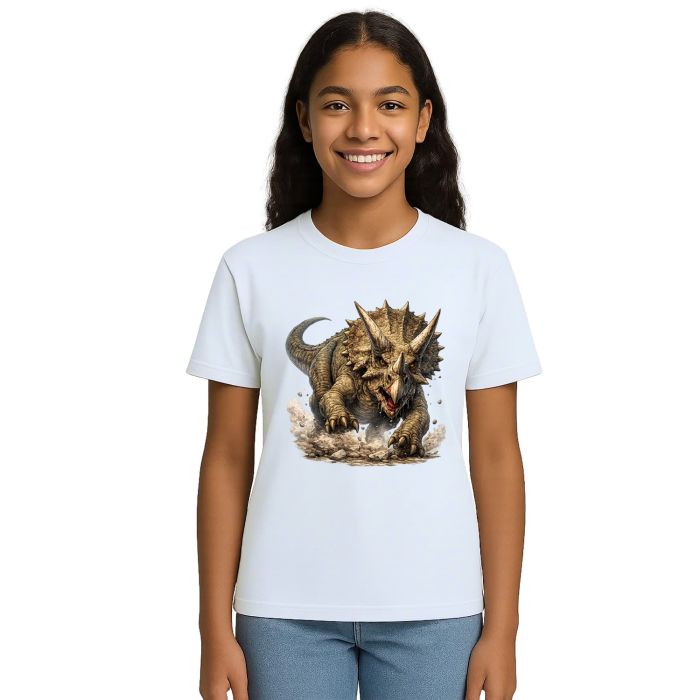 Camiseta Dinossauro Tricerátops Estampa Personalizada