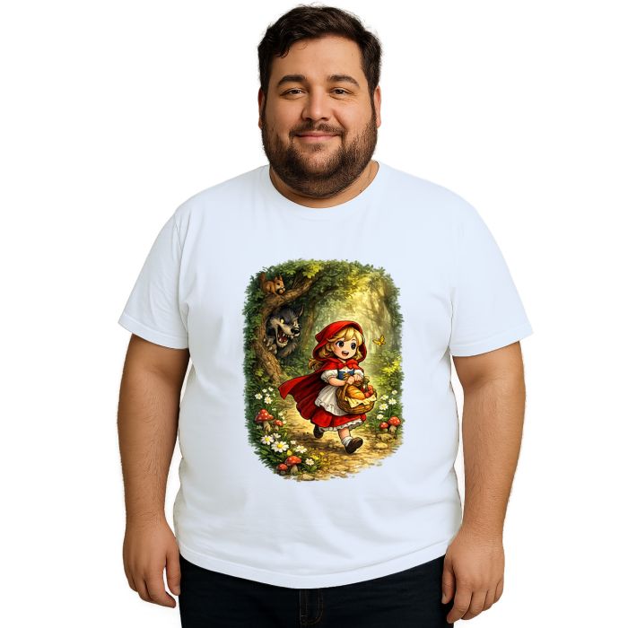Camiseta Chapeuzinho Vermelho Lobo Mau Estampa Personalizada