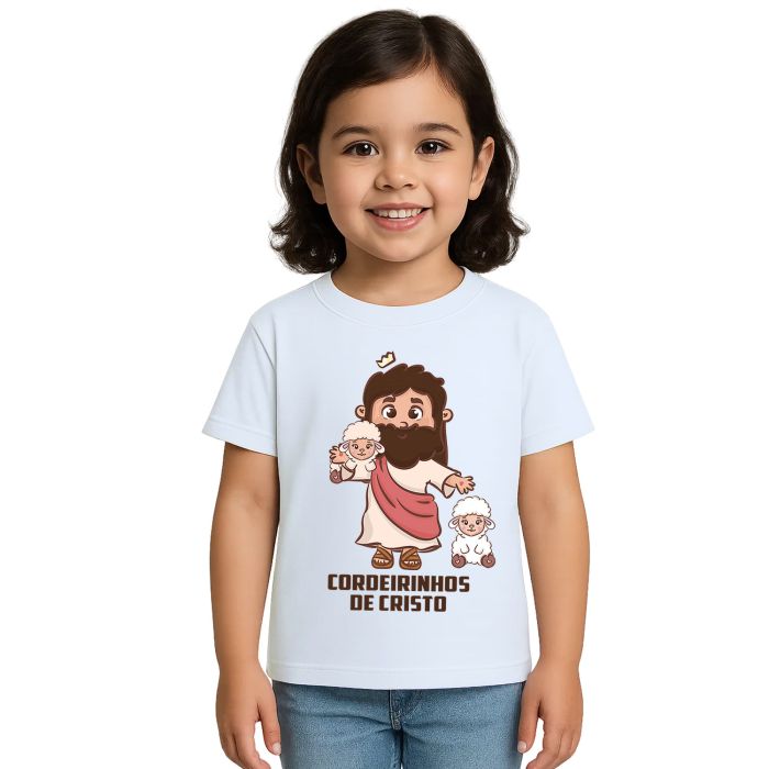 Camiseta Cordeirinhos de Cristo Estampa Personalizada