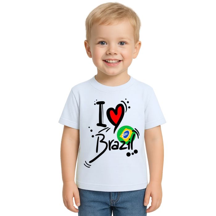 Camiseta I Love Brasil Eu Amo BR Estampa Personalizada