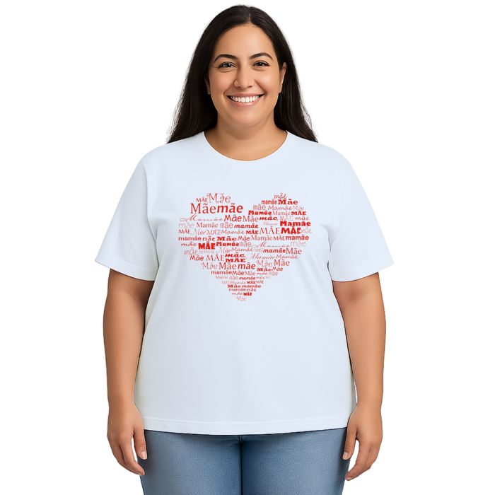 Camiseta Coração de Mãe Dia Das Mães Estampa Personalizada