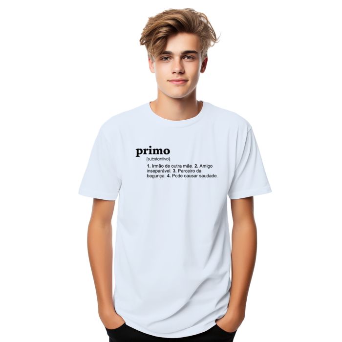 Camiseta Primo Irmão Amigo Parceiro Personalizada Algodão
