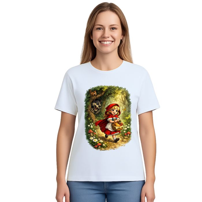 Camiseta Chapeuzinho Vermelho Lobo Mau Estampa Personalizada
