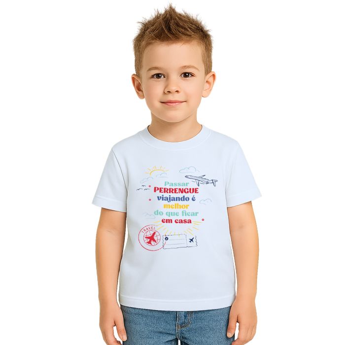 Camiseta Passar Perrengue Viajando Estampa Personalizada