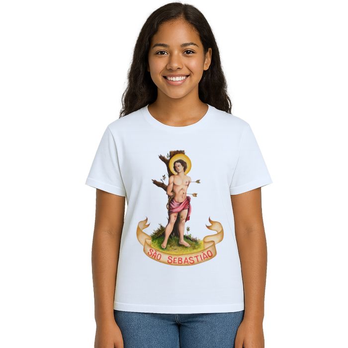 Camiseta São Sebastião Faixa Estampa Personalizada